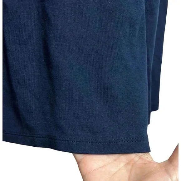 Lauren Ralph Lauren Navy Blue Cotton Long Sleeve Shirt Round Neck Logo Tee XL - Picture 3 of 6